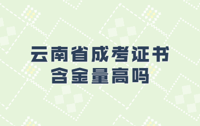 云南省成考證書含金量高嗎