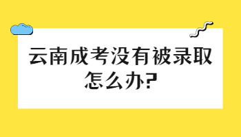 云南成考沒(méi)有被錄取怎么辦