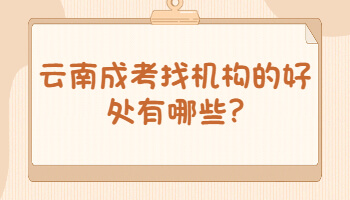 云南成考找機構的好處