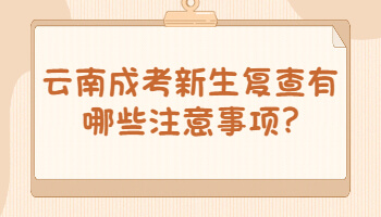 云南成考新生復查