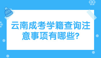 云南成考學籍查詢注意事項