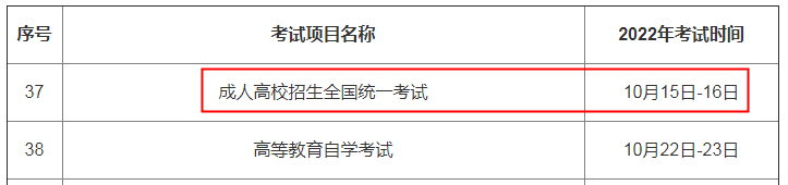 云南成考考試時(shí)間